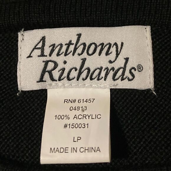 Anthony Richards Black/White Striped Stretch Unisex Pullover Size L - Picture 4 of 4
